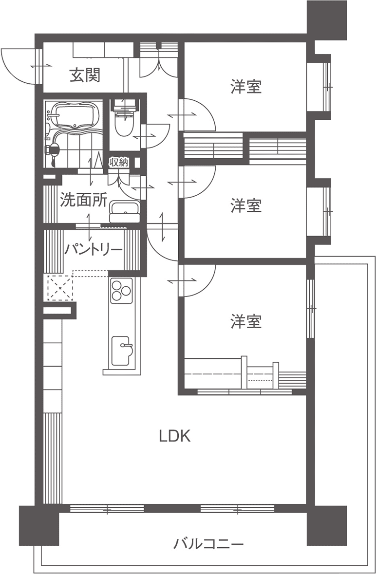 1,300万円未満の事例 Afterの間取り図