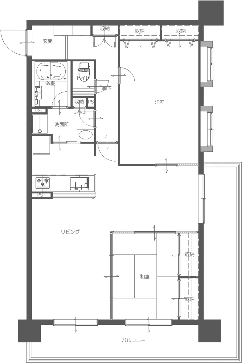 1,300万円未満の事例 Beforeの間取り図